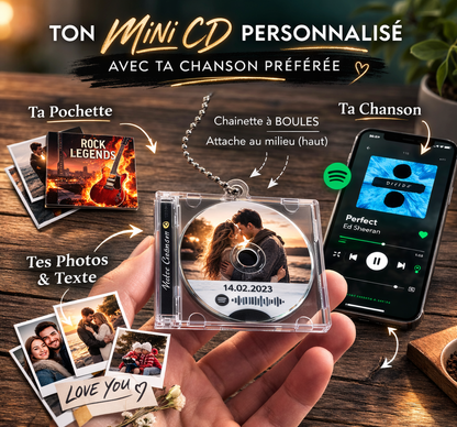 🎵 Mini CD Porte-clé Personnalisé Spotify NFC
