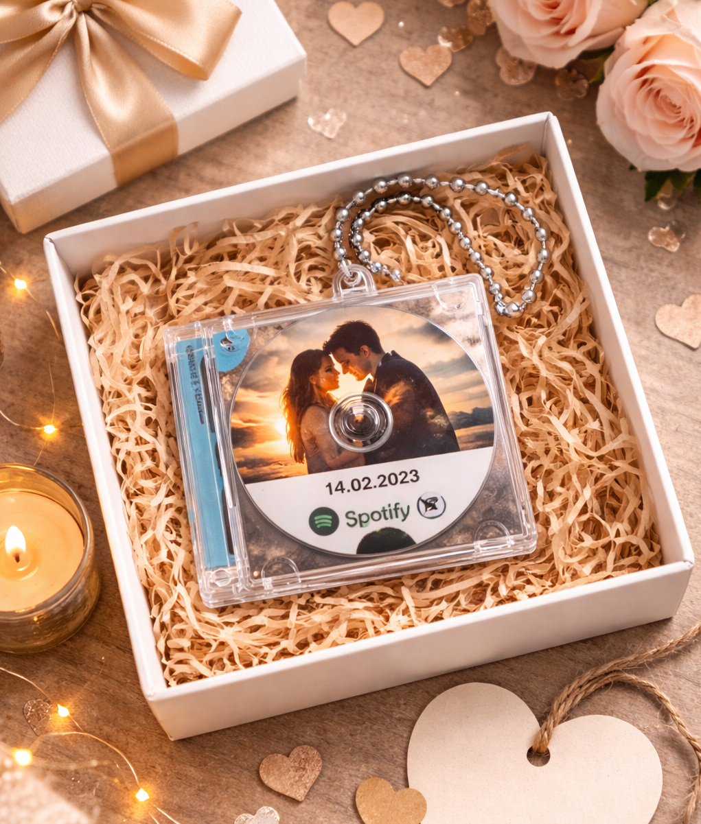 🎵 Mini CD Porte-clé Personnalisé Spotify NFC