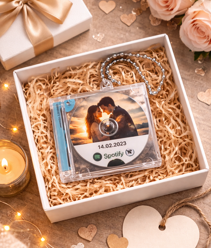 🎵 Mini CD Porte-clé Personnalisé Spotify NFC